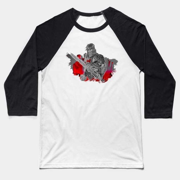 King of Power! (Black, White and Red) Variant Baseball T-Shirt by PaCArt03